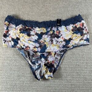 NWT Torrid Curve Size 2 Cheeky Panty Sunshine Floral Ruched Back Mesh